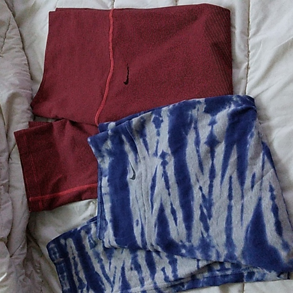 1#Nike Blue/Grey cropped athletic sports leggings